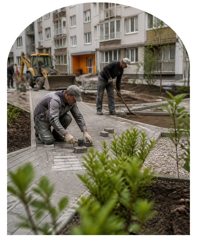 Благоустройство двора многоквартирного дома в Томске